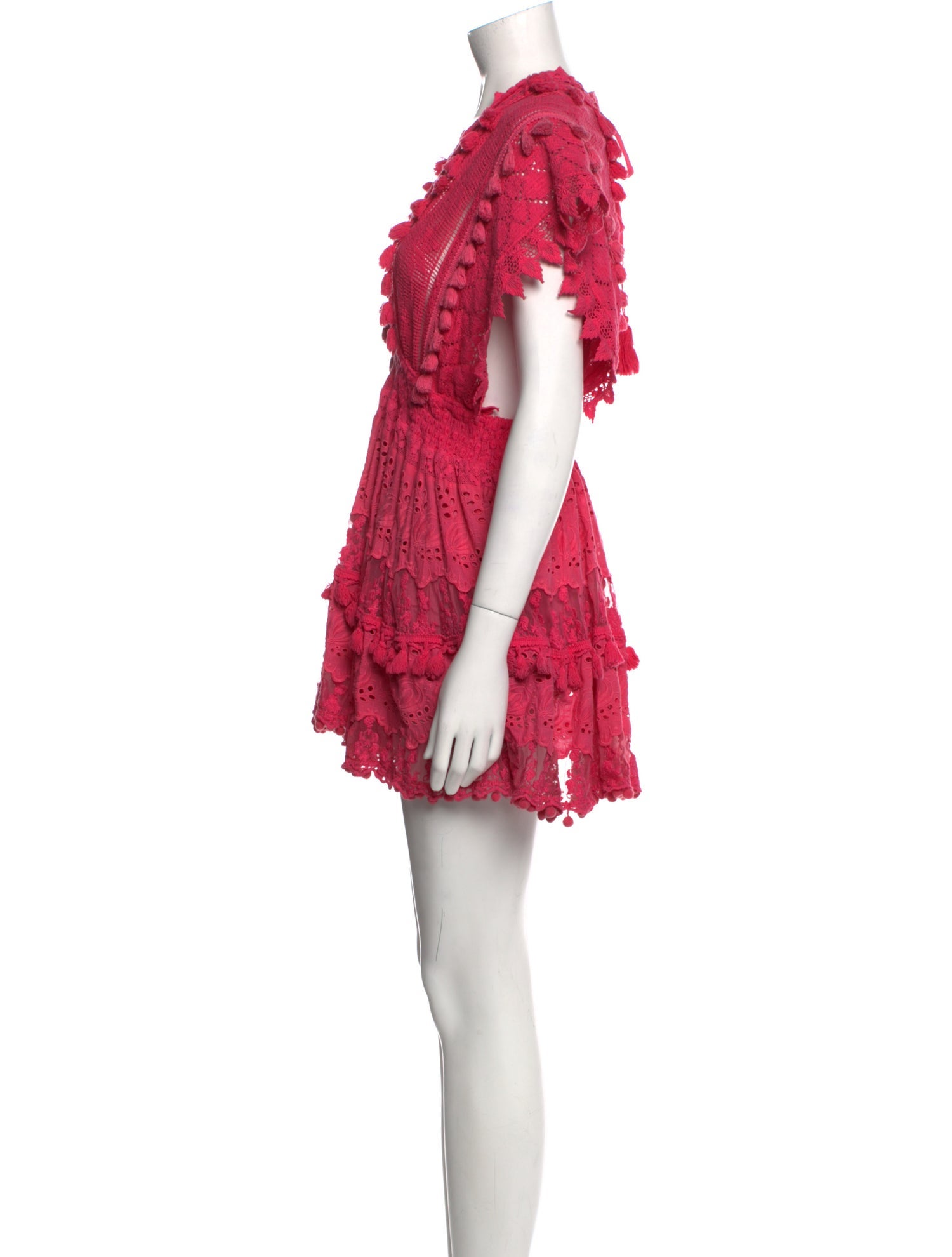Place Nationale Lace Pattern Mini Dress