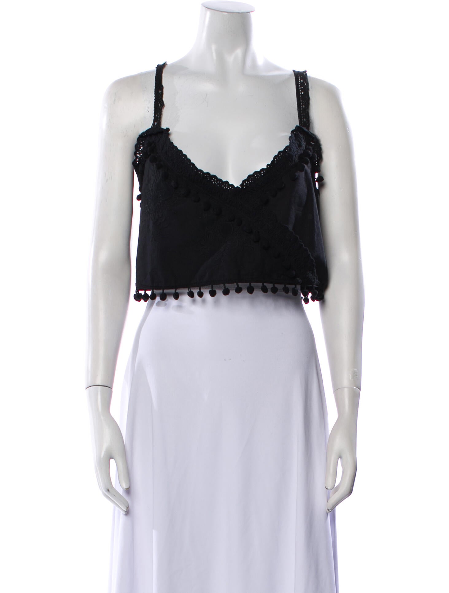 Place Nationale Square Neckline Sleeveless Crop Top w/ Tags