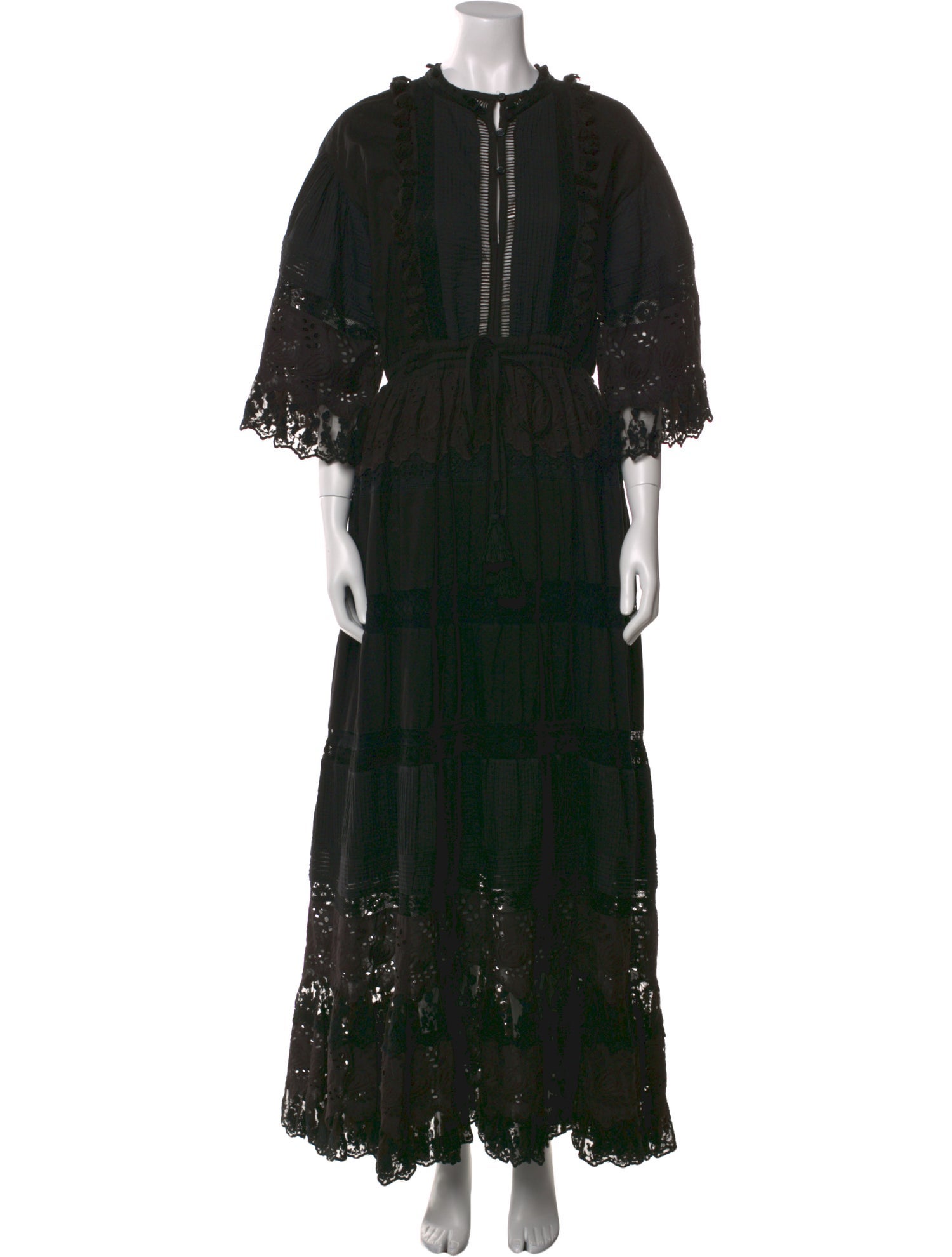 Place Nationale Lace Pattern Long Dress