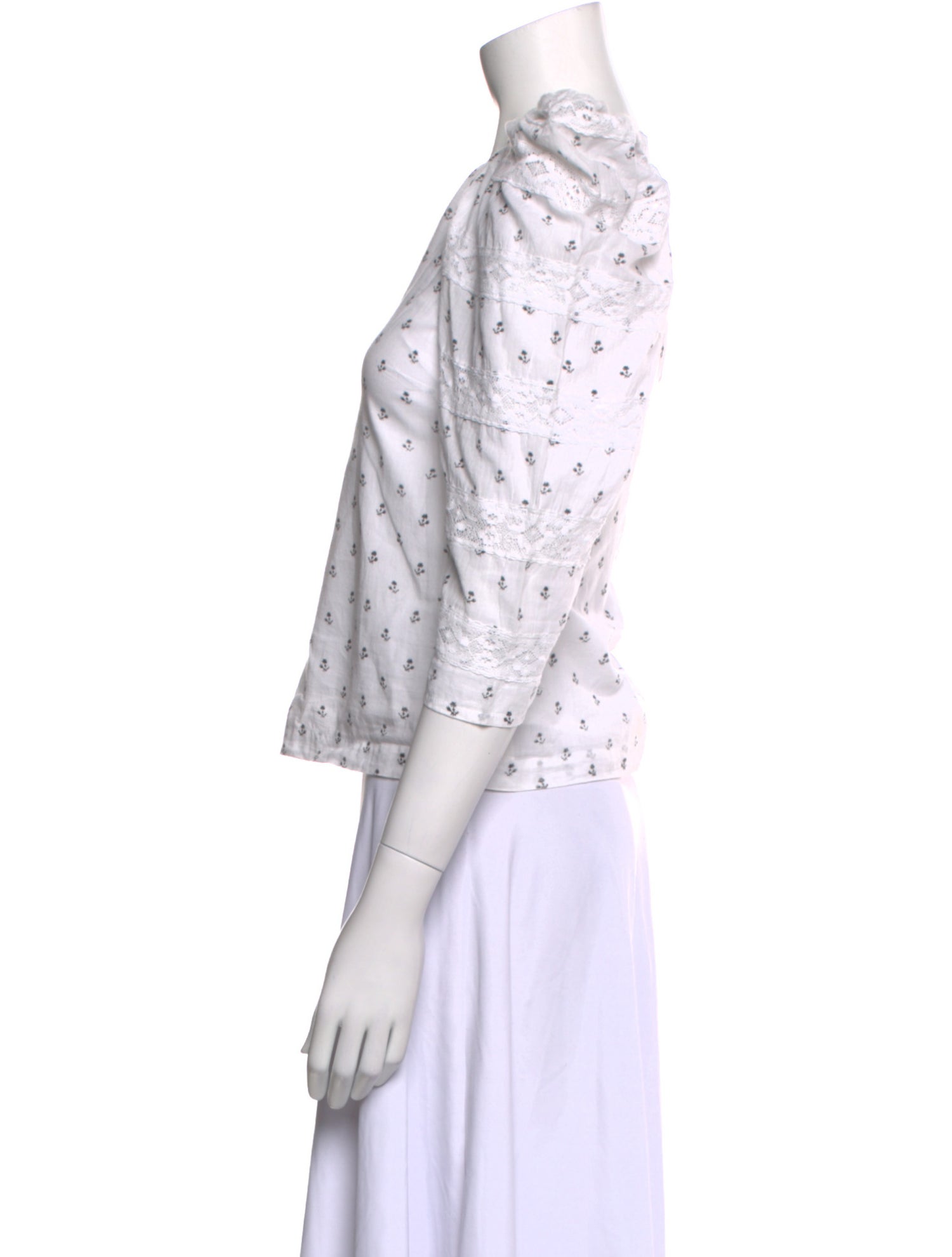 Place Nationale Printed One-Shoulder Crop Top