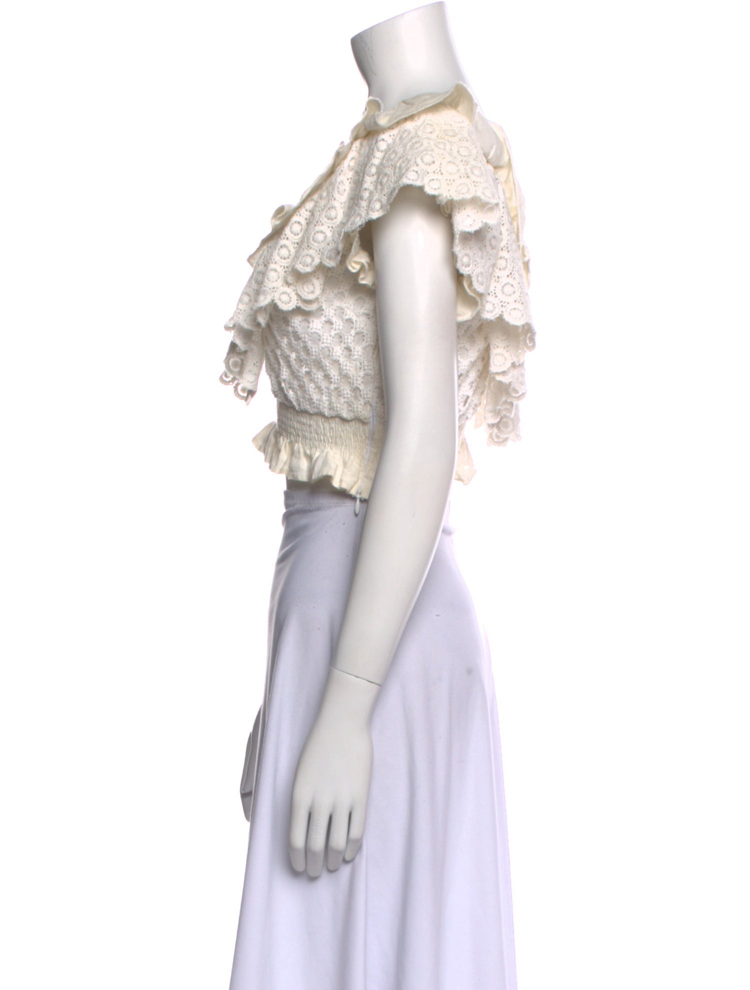 Place Nationale Scoop Neck Short Sleeve Crop Top