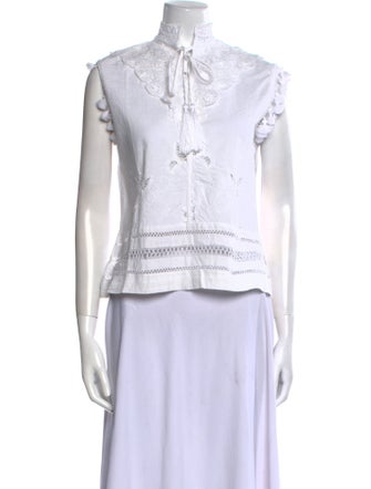 Place Nationale Tie Neck Sleeveless Crop Top