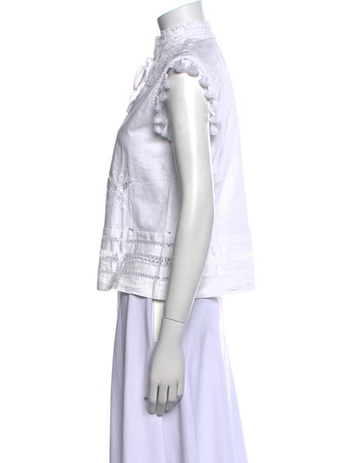 Place Nationale Tie Neck Sleeveless Crop Top