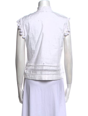 Place Nationale Tie Neck Sleeveless Crop Top