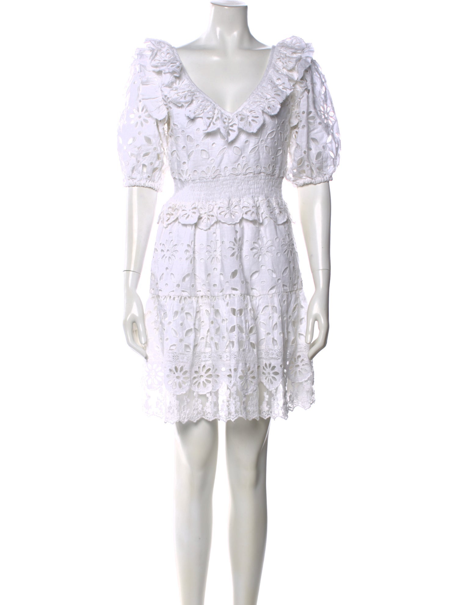 Place Nationale Lace Pattern Mini Dress
