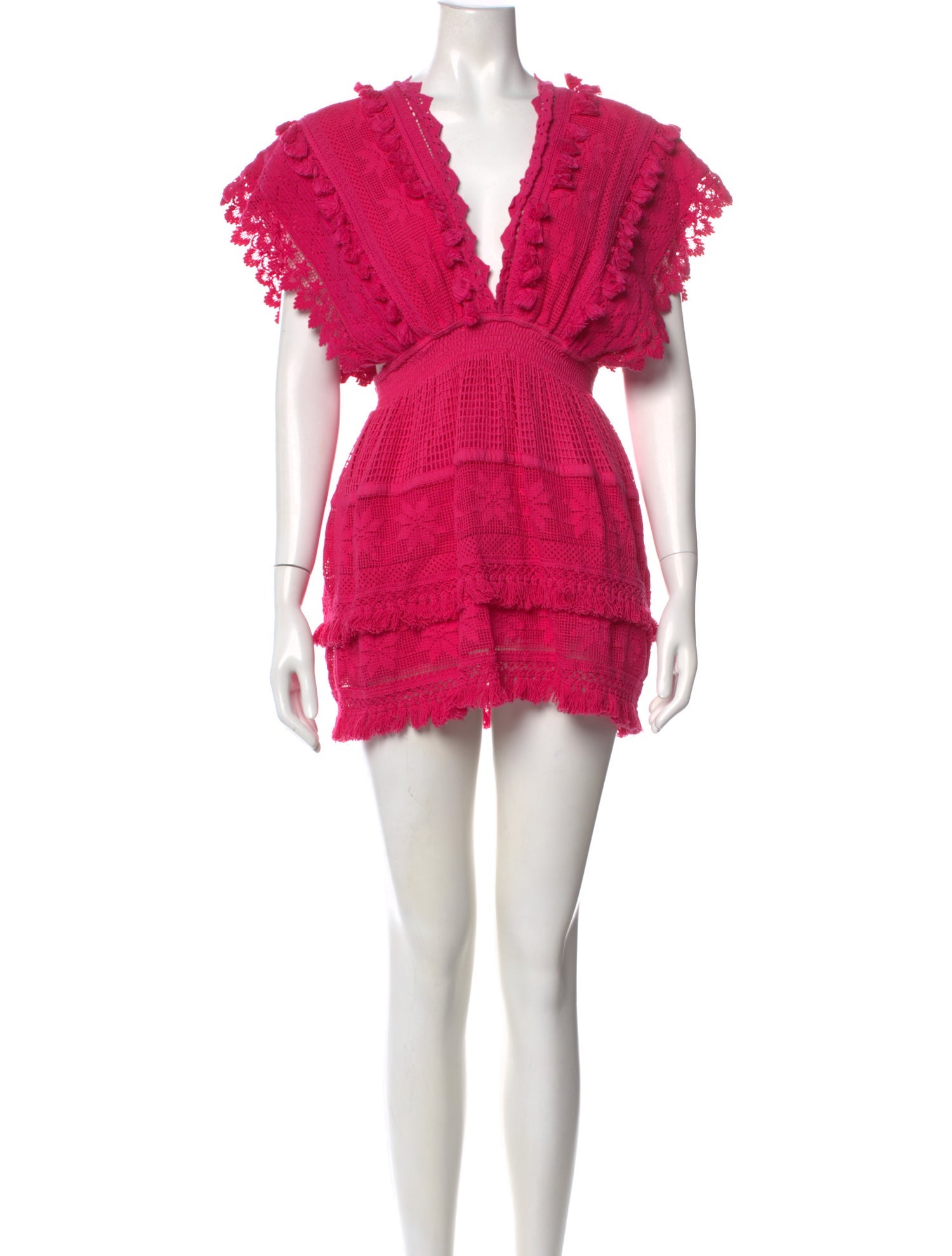 Place Nationale Plunge Neckline Mini Dress