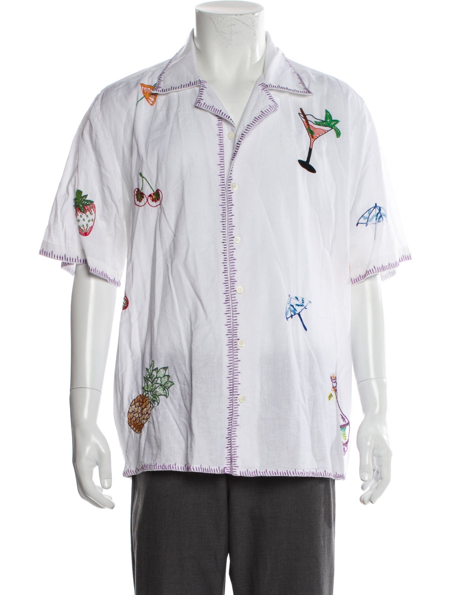 Perte D'ego Printed Short Sleeve Dress Shirt