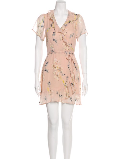 Paige Denim Floral Wrap Dress Pink