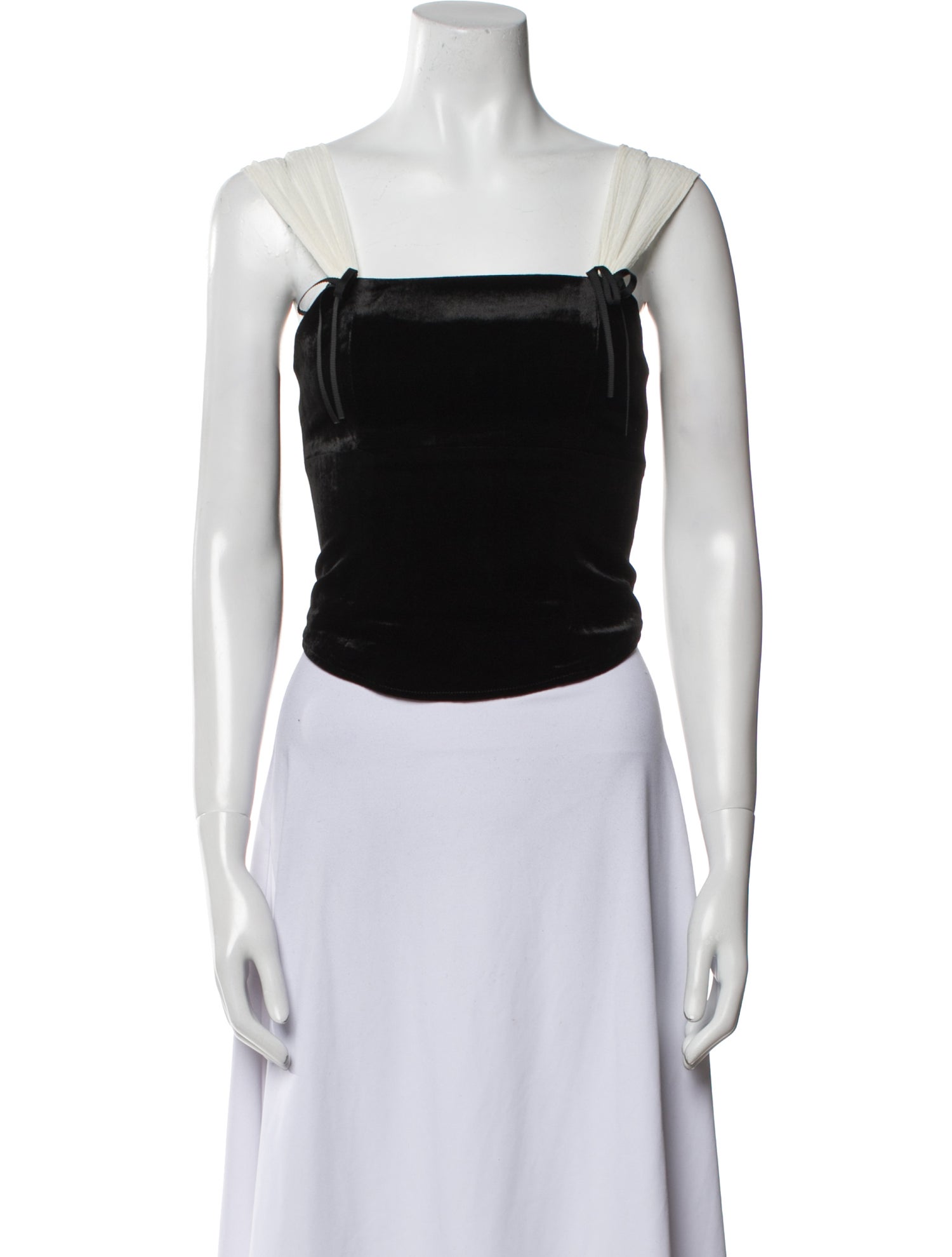 Paige Denim Square Neckline Sleeveless Crop Top