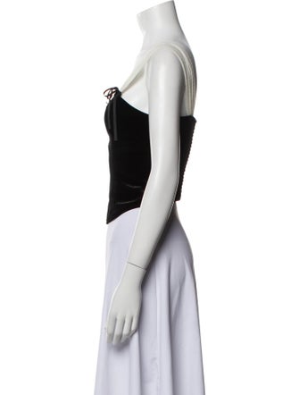 Paige Denim Square Neckline Sleeveless Crop Top