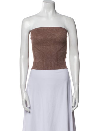 Paige Denim Wool Strapless Crop Top