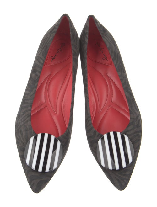 Pas de Rouge Leather Animal Print Ballet Flats