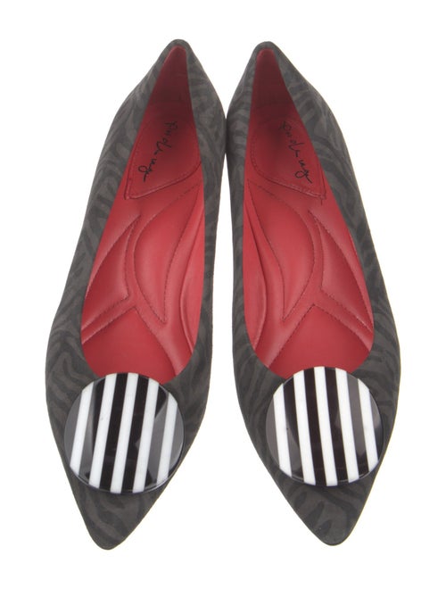 Pas de Rouge Suede Animal Print Ballet Flats