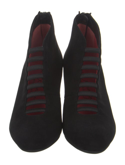 Pas de Rouge Suede Cutout Accent Lace-Up Boots