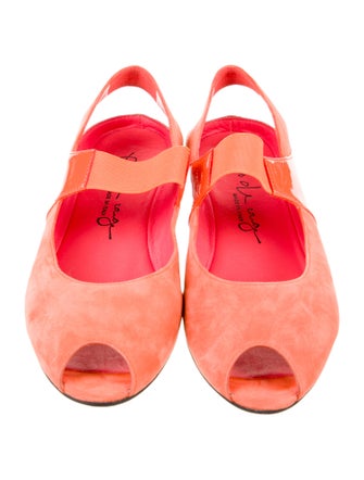 Pas de Rouge Suede Slingback Flats