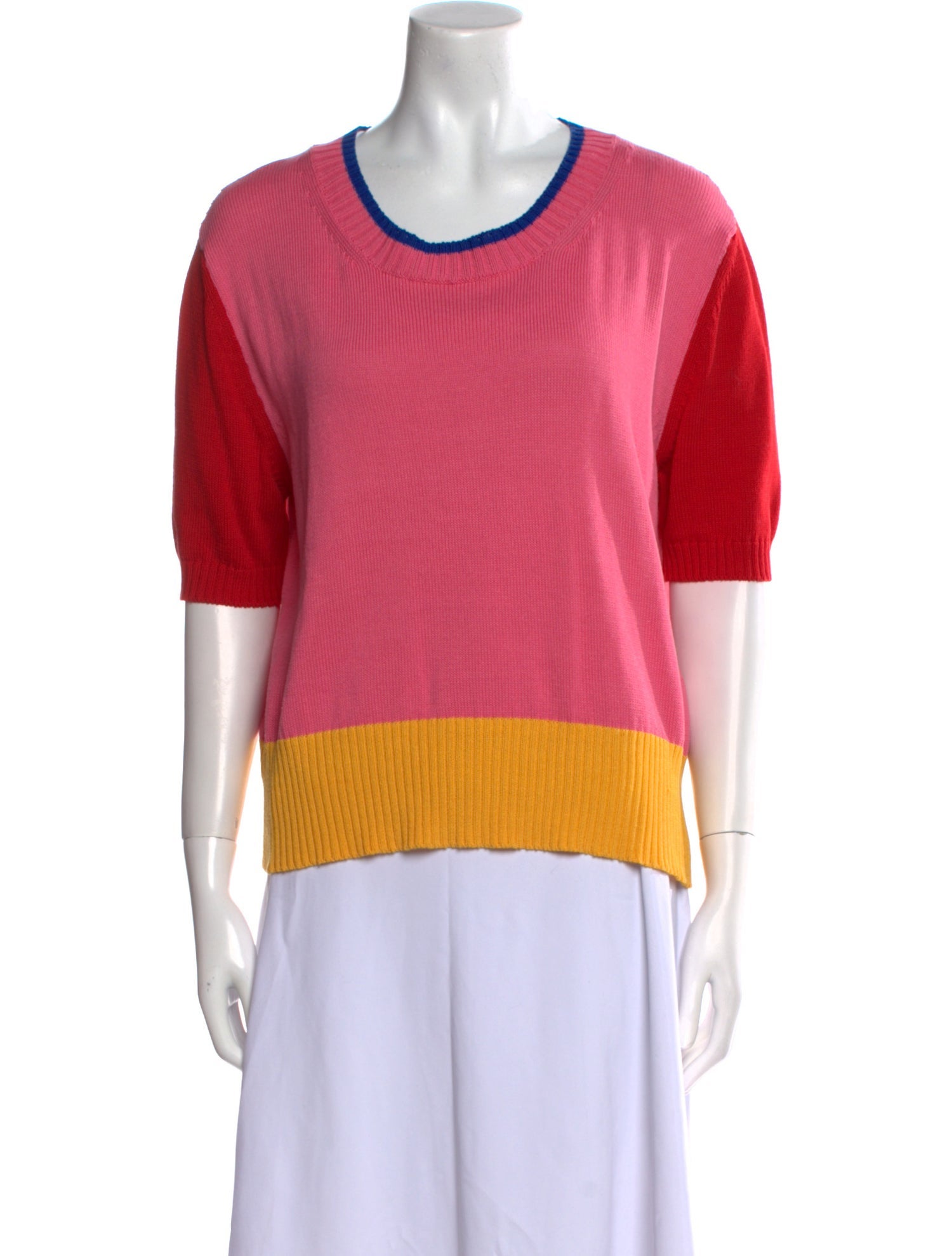 Pdr Phisique Du Role Colorblock Pattern Scoop Neck Sweater