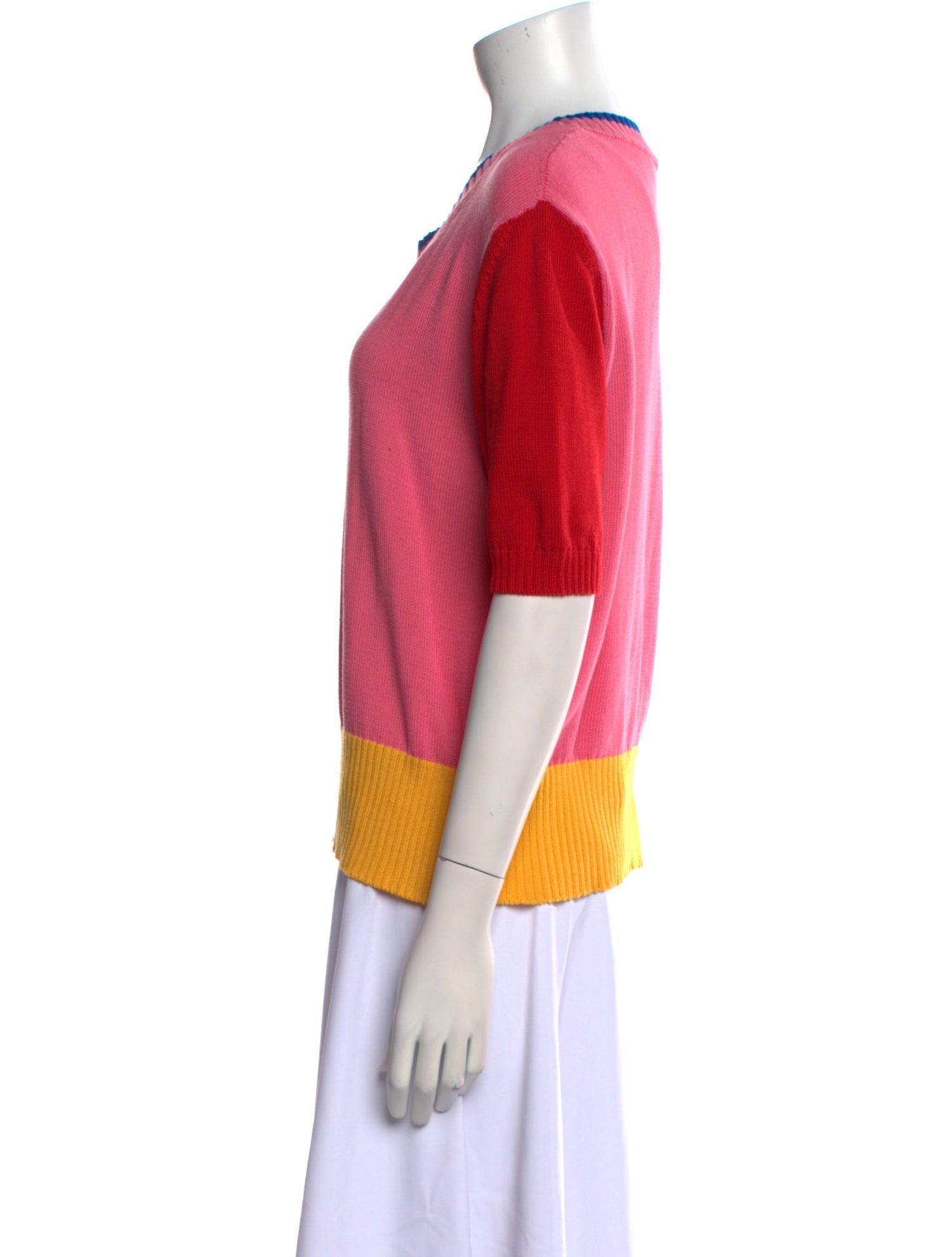 Pdr Phisique Du Role Colorblock Pattern Scoop Neck Sweater
