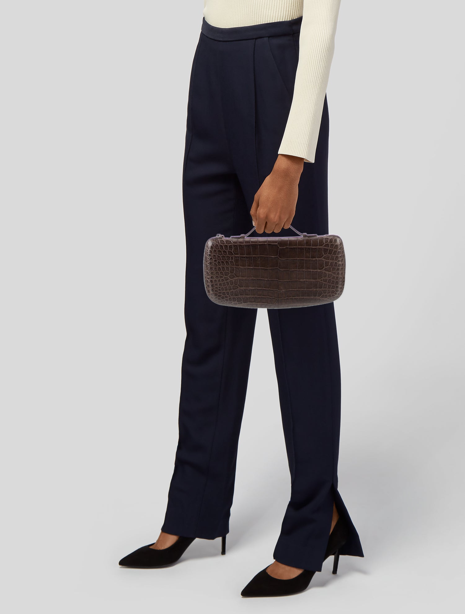 Perrin Embossed Leather Top Handle Bag