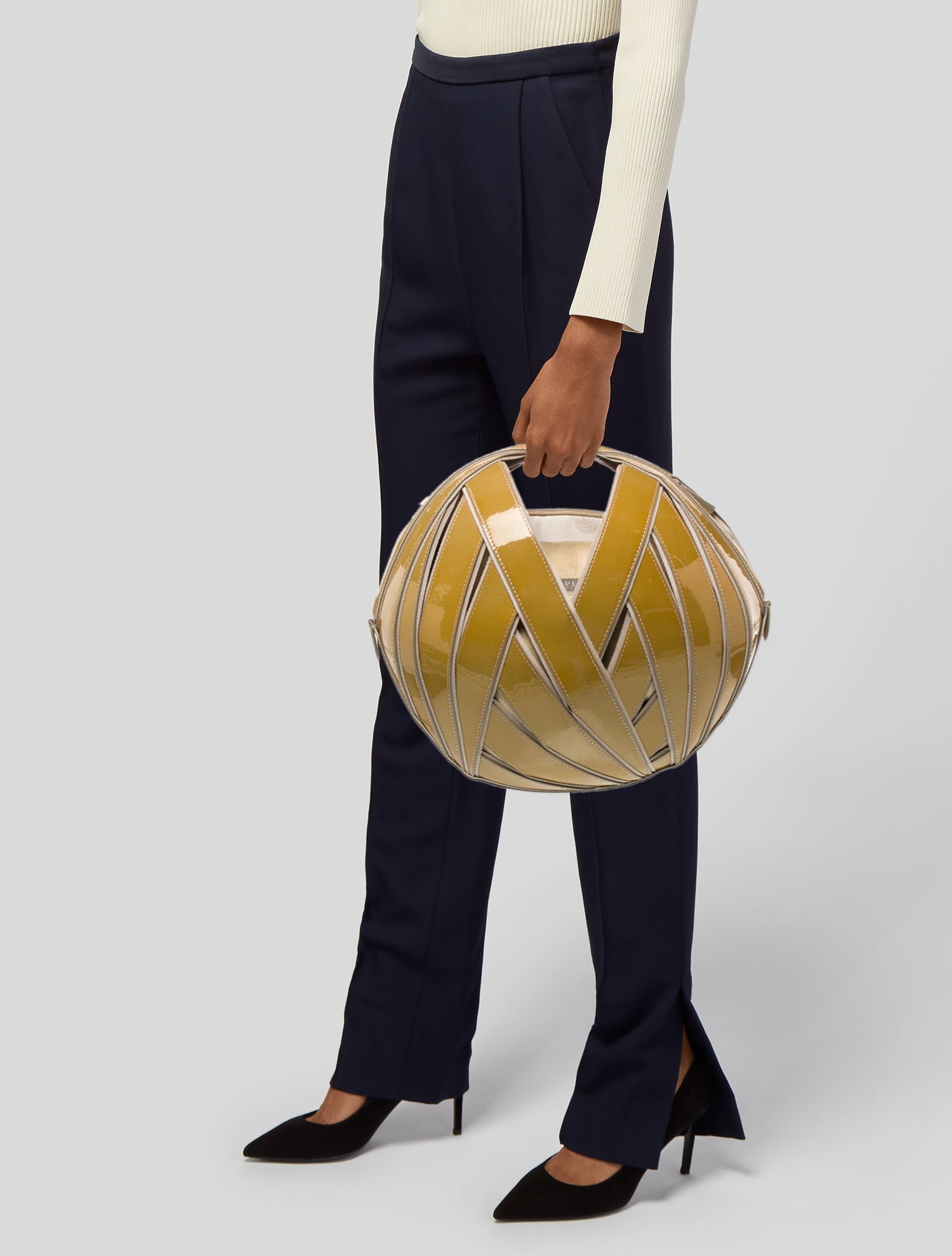 Perrin Patent Leather Top Handle Bag