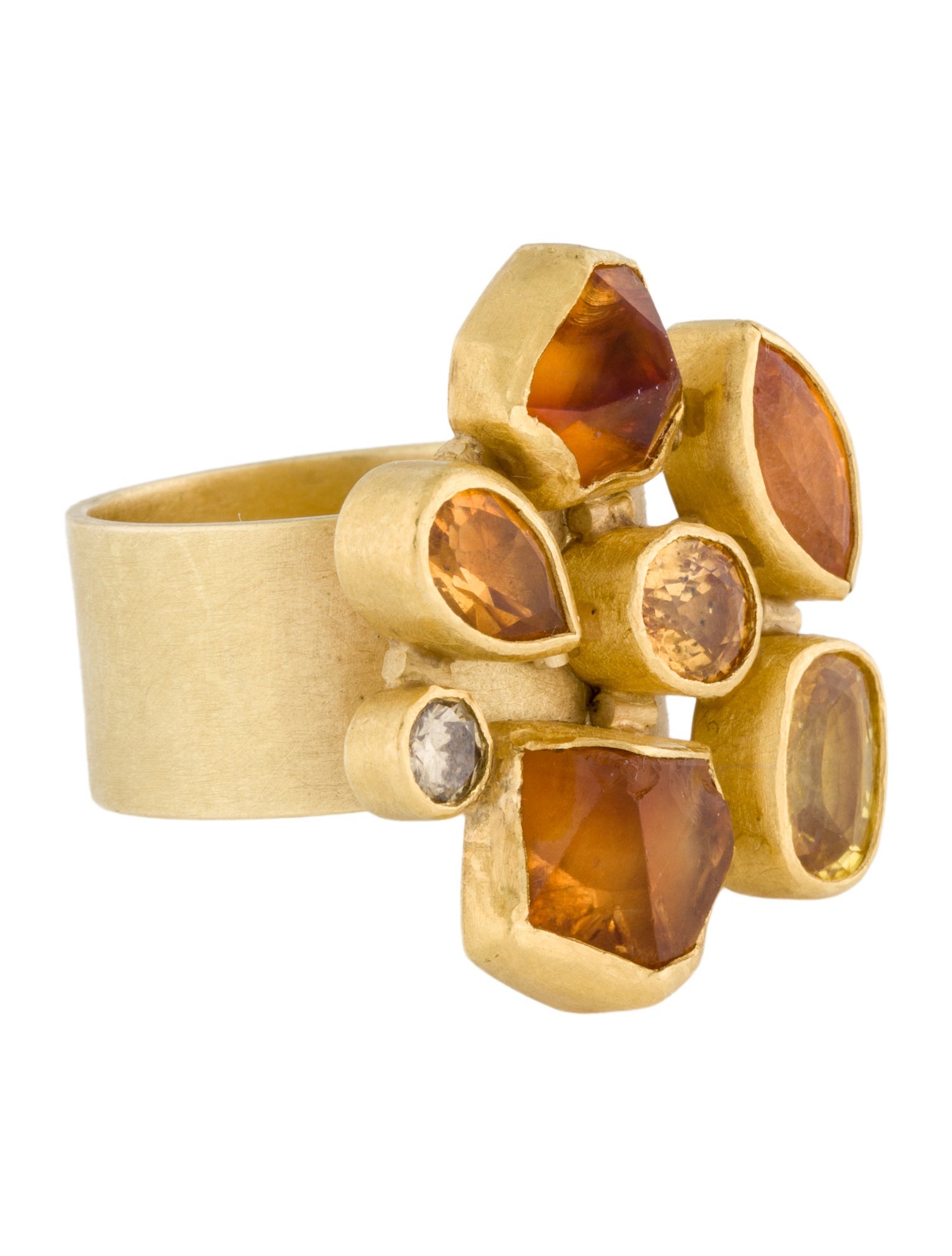 Petra Class Sapphire, Citrine & Diamond Mosaic Cocktail Ring