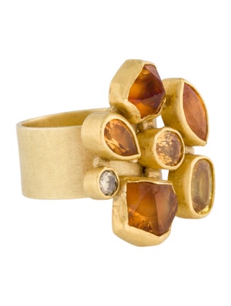 Petra Class Sapphire, Citrine & Diamond Mosaic Cocktail Ring