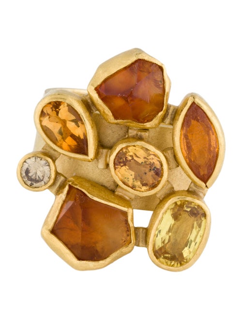 Petra Class Sapphire, Citrine & Diamond Mosaic Cocktail Ring