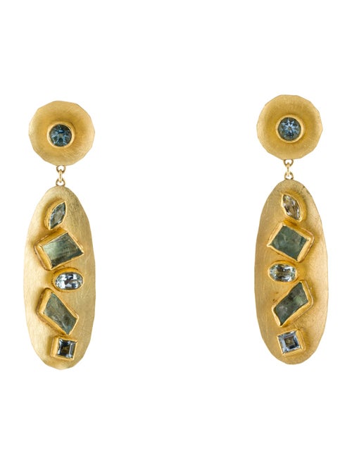 Petra Class 18K Aquamarine Scattered Dangle Drop Earrings