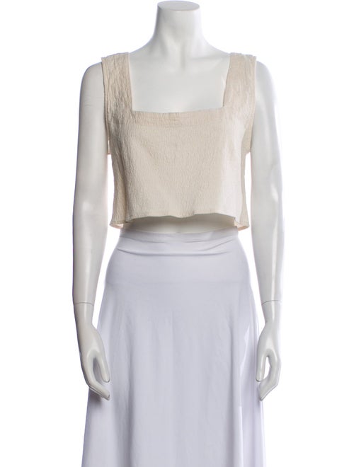 Pearl & Caviar Square Neckline Sleeveless Crop Top