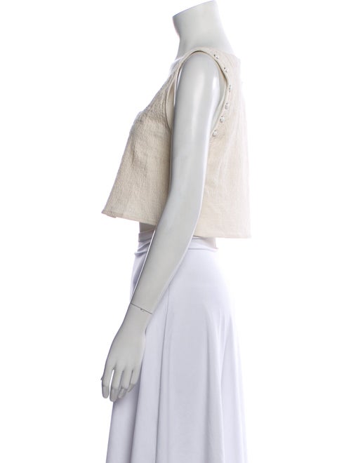 Pearl & Caviar Square Neckline Sleeveless Crop Top