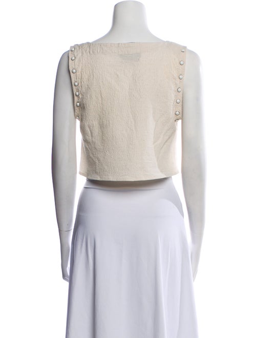 Pearl & Caviar Square Neckline Sleeveless Crop Top