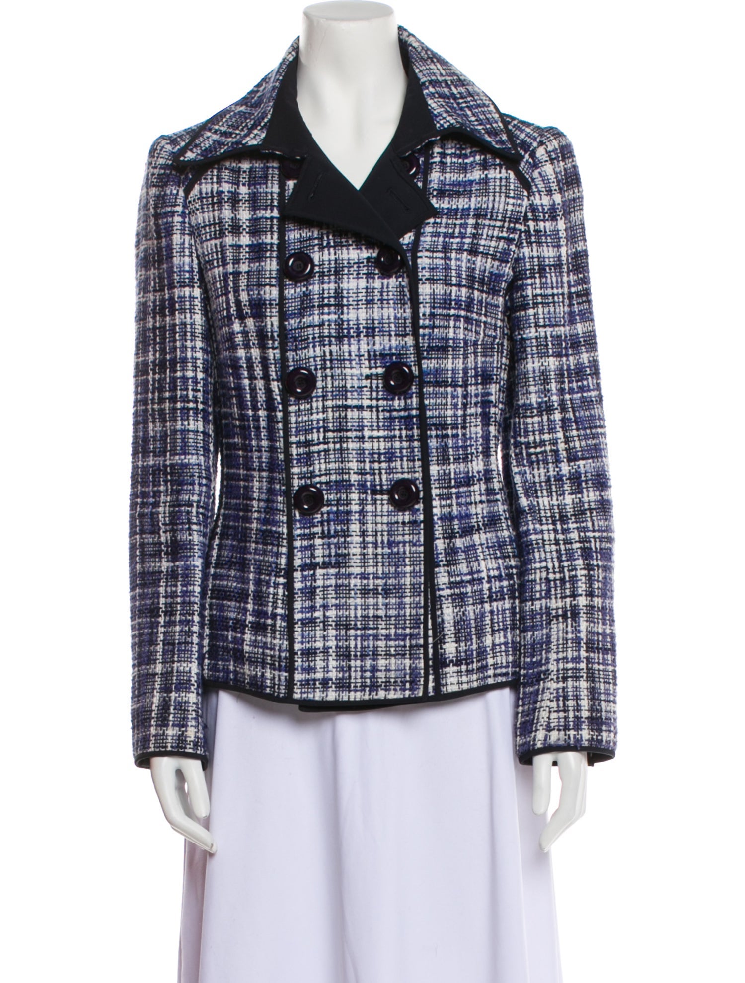 Per se Plaid Print Blazer