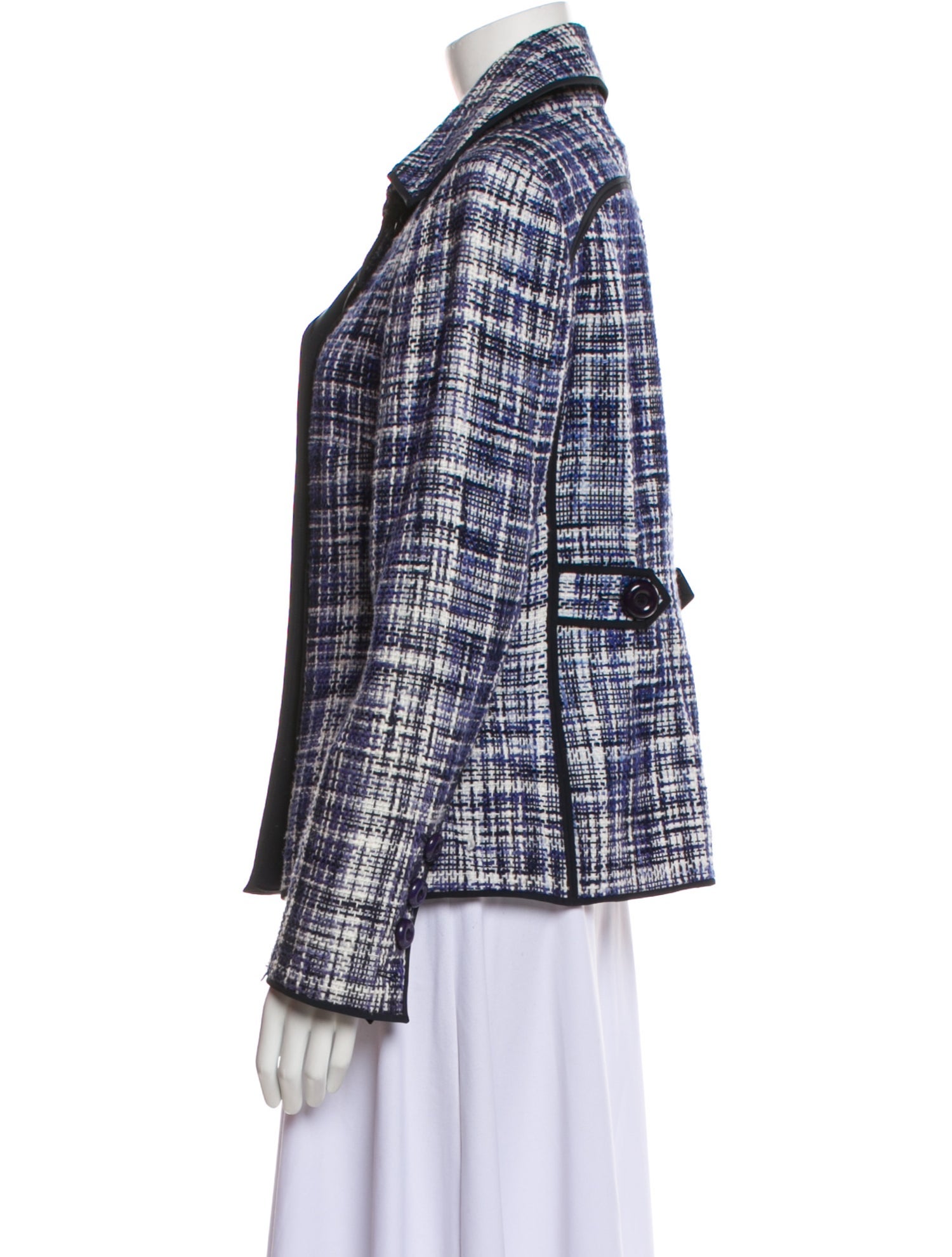 Per se Plaid Print Blazer