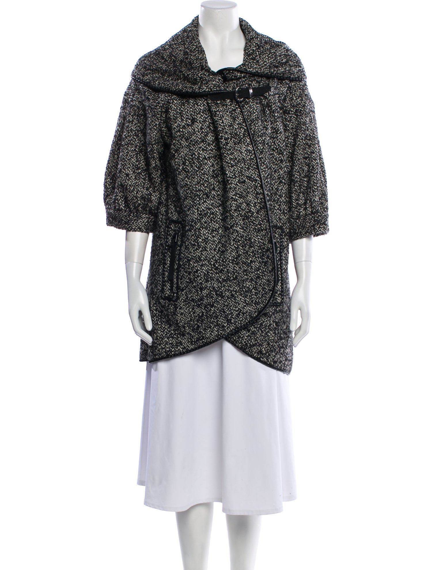 Per se Wool Tweed Pattern Coat