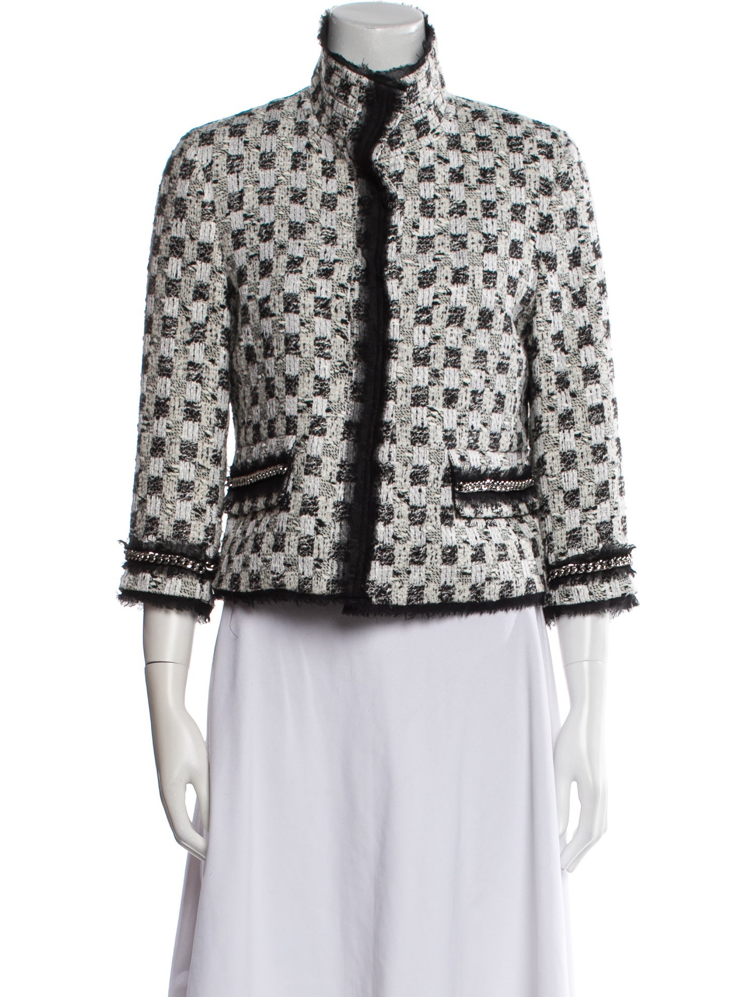 Per se Wool Tweed Pattern Evening Jacket