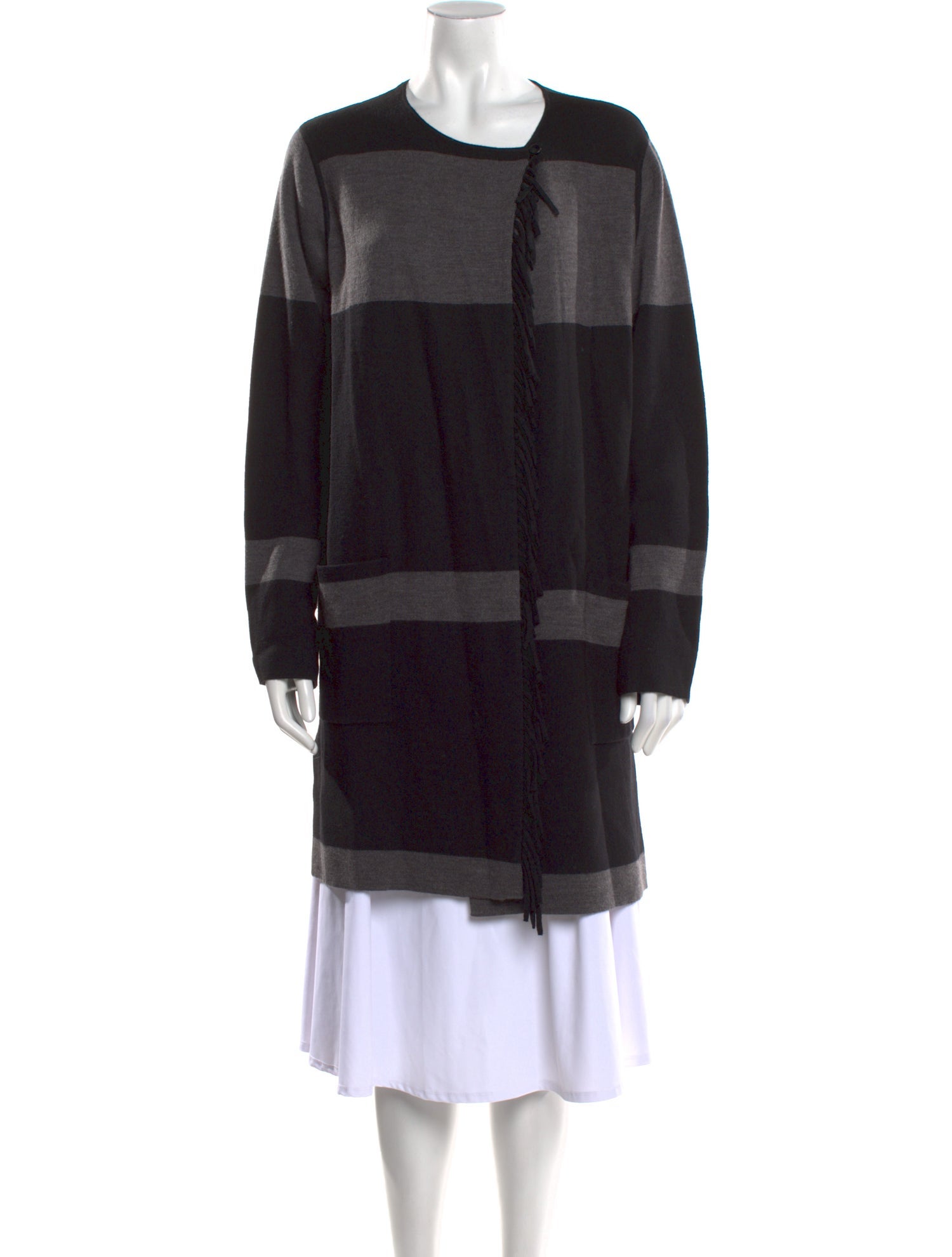 Per se Merino Wool Colorblock Pattern Sweater