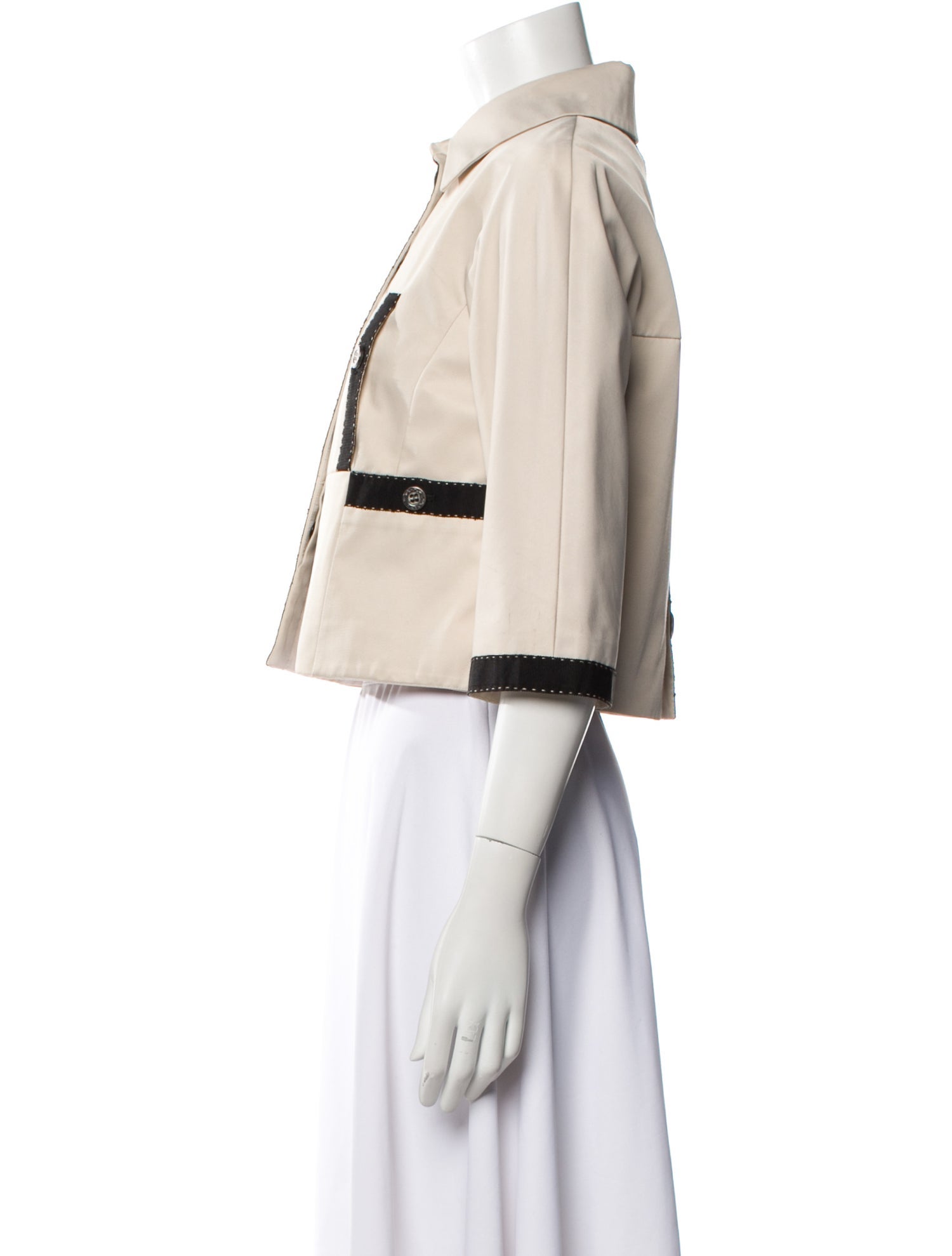 Per se Leather Striped Jacket