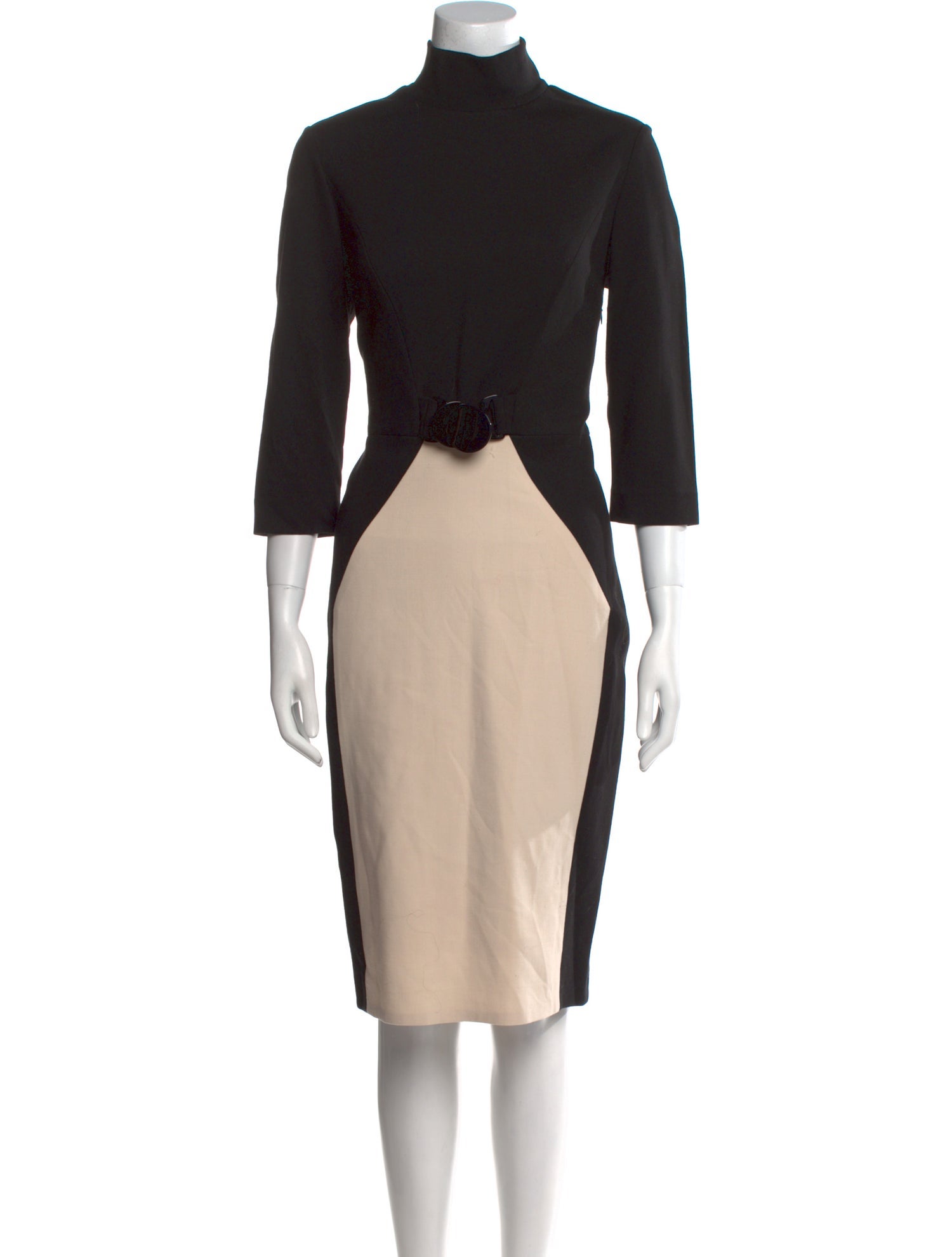 Per se Colorblock Pattern Midi Length Dress