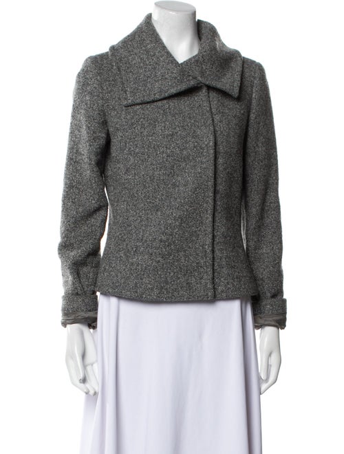 Per se Wool Tweed Pattern Biker Jacket