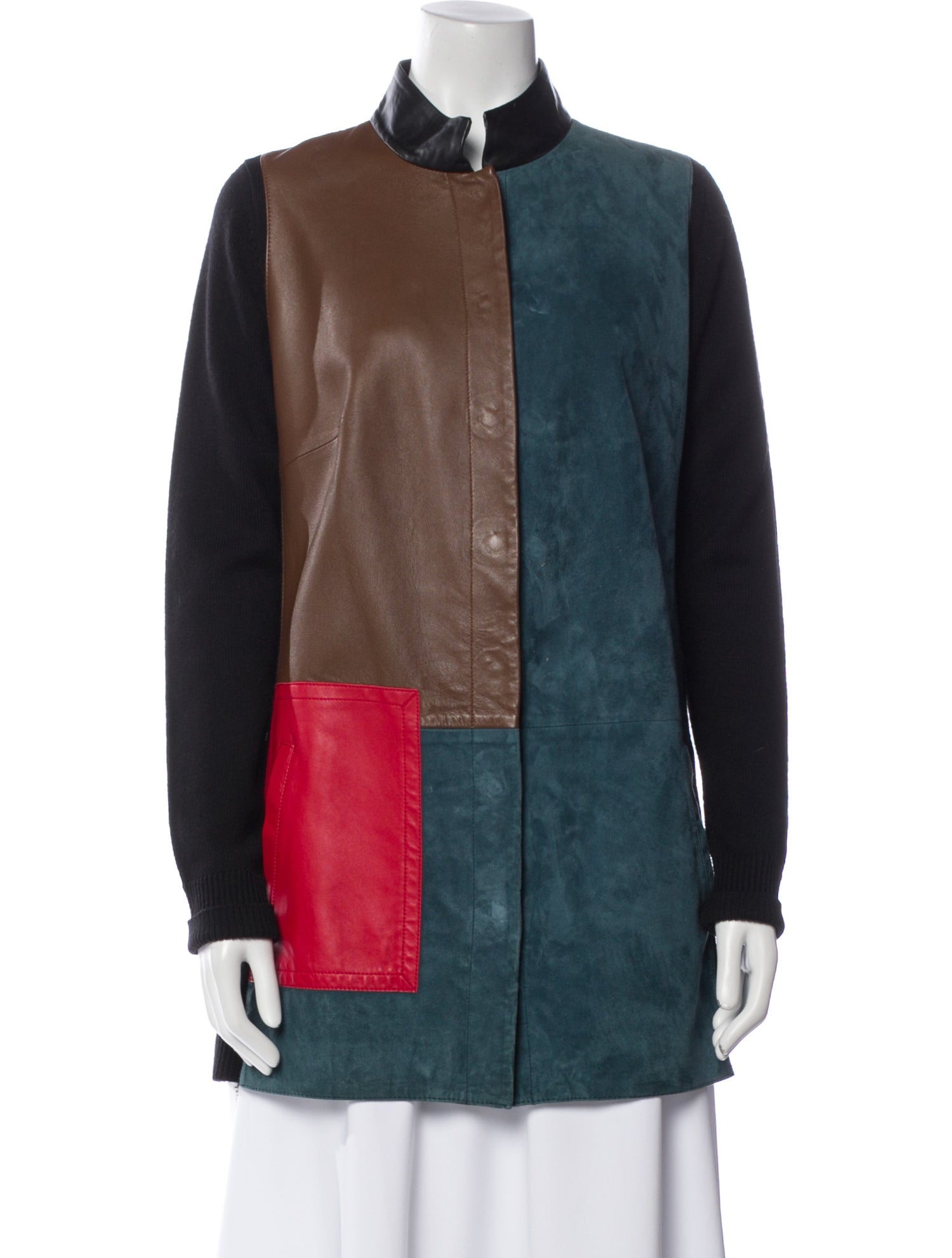 Per se Colorblock Pattern Coat