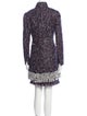 Per se Tweed Pattern Fringe Trim Accent Dress Set