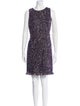 Per se Tweed Pattern Fringe Trim Accent Dress Set