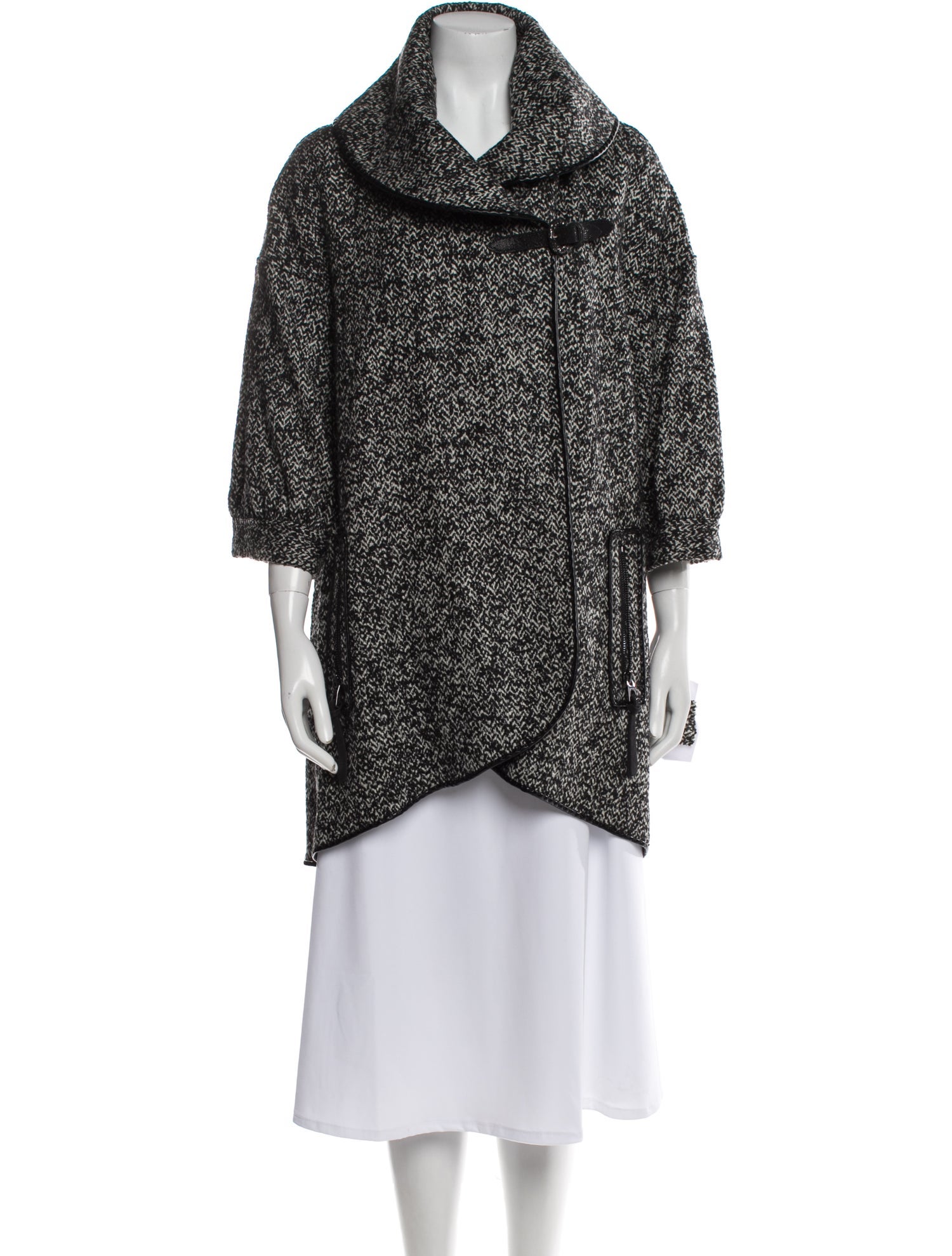 Per se Wool Tweed Pattern Coat w/ Tags