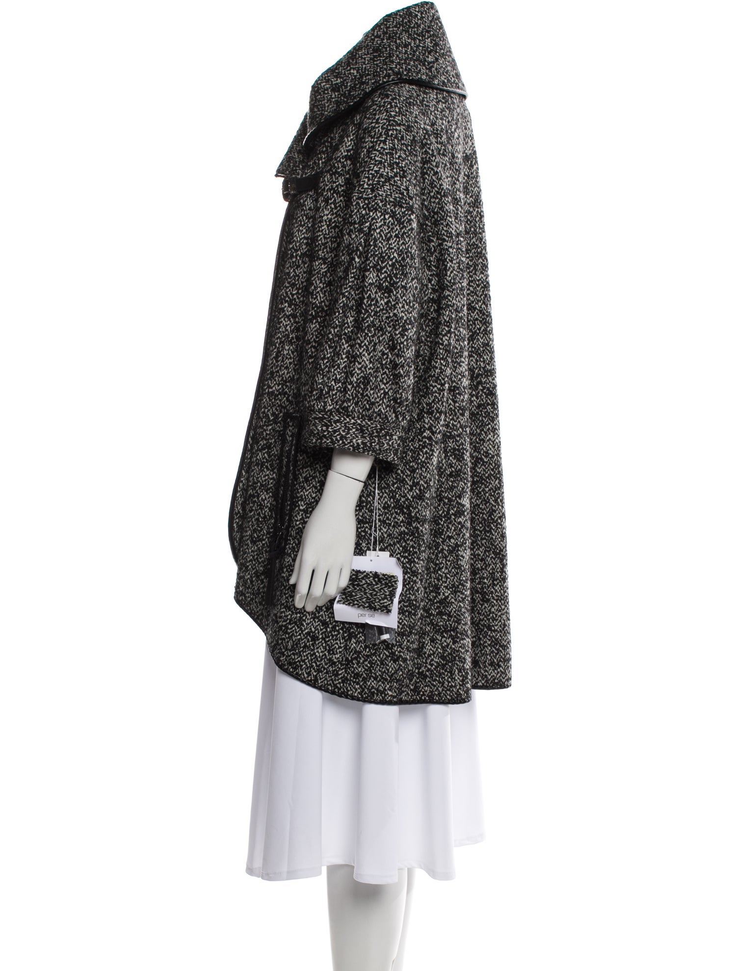 Per se Wool Tweed Pattern Coat w/ Tags