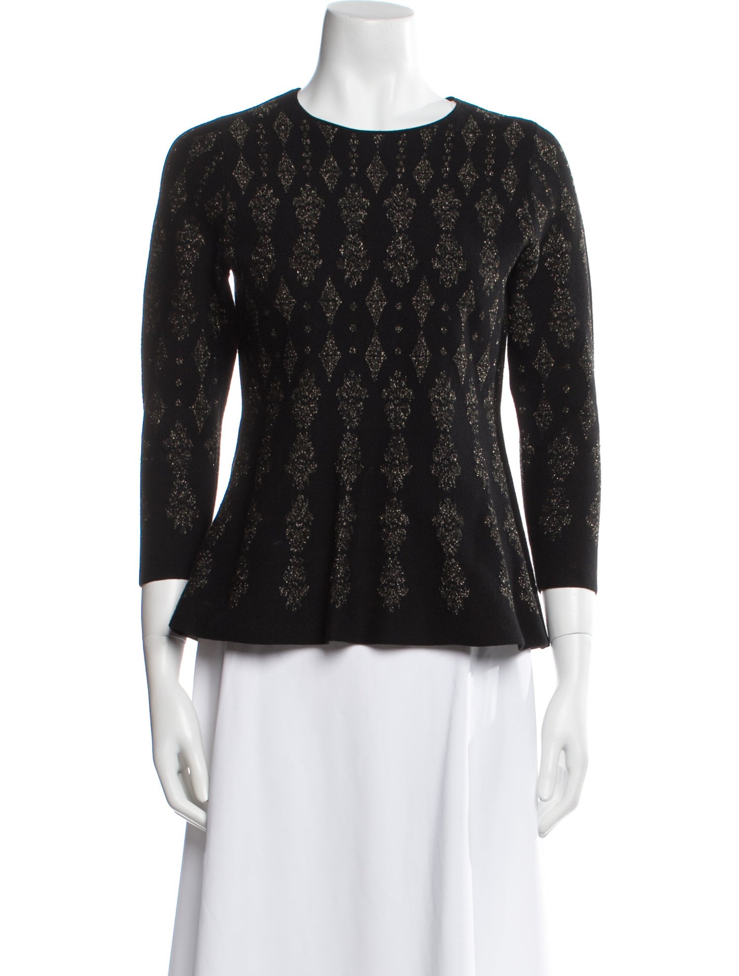 Per se Printed Crew Neck Sweater