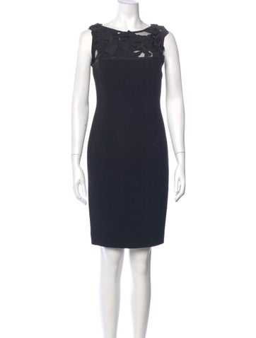 Pre-owned Per Se Bateau Neckline Knee-length Dress In Blue