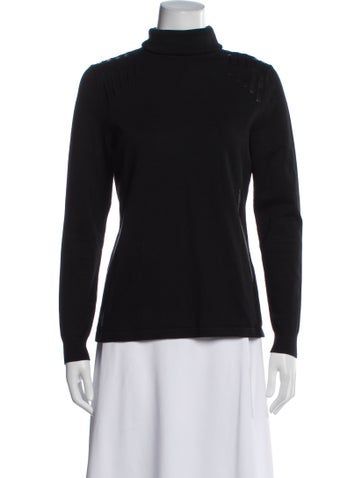 Pre-owned Per Se Turtleneck Sweater In Black