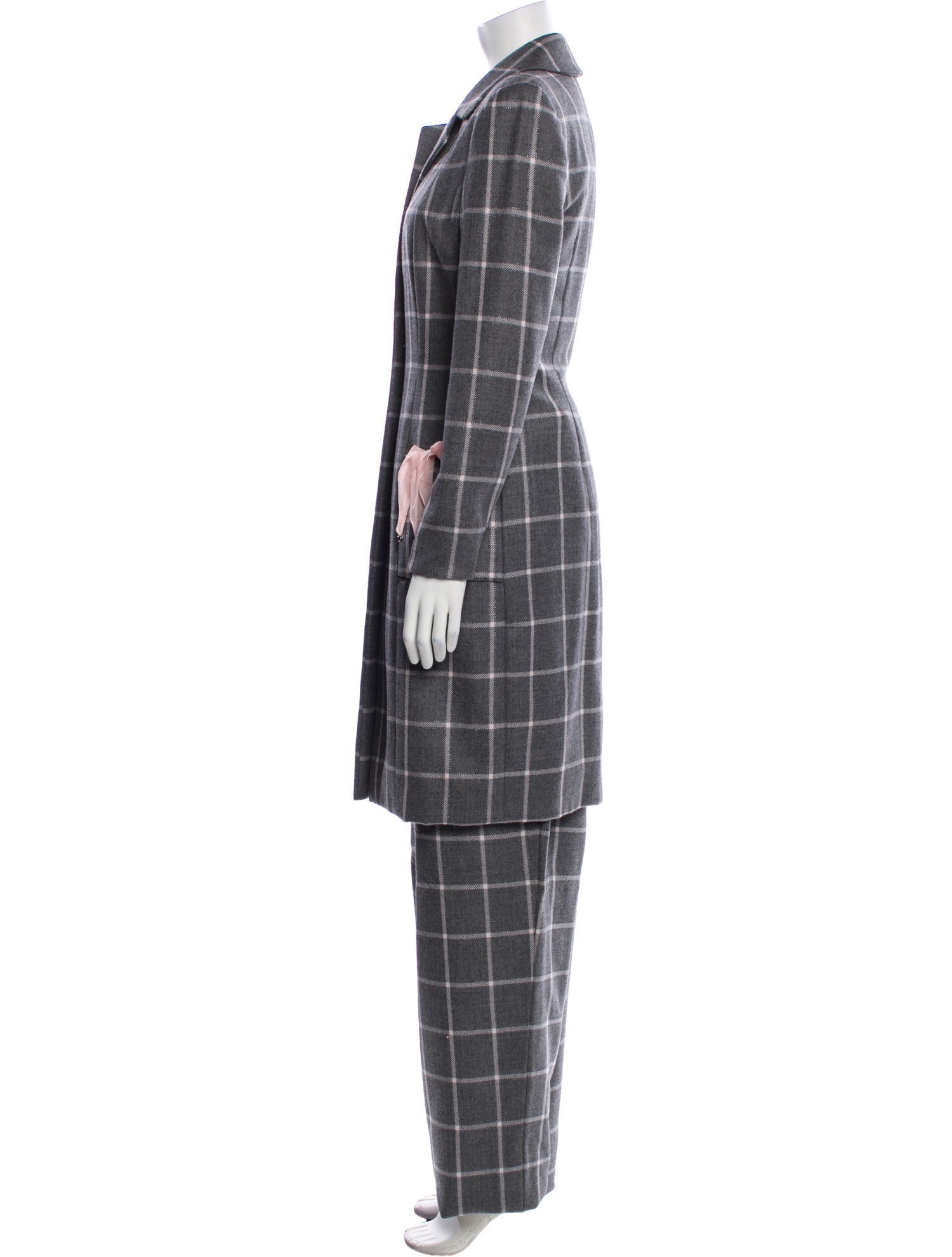Peggy Jennings Vintage Plaid Print Pantsuit