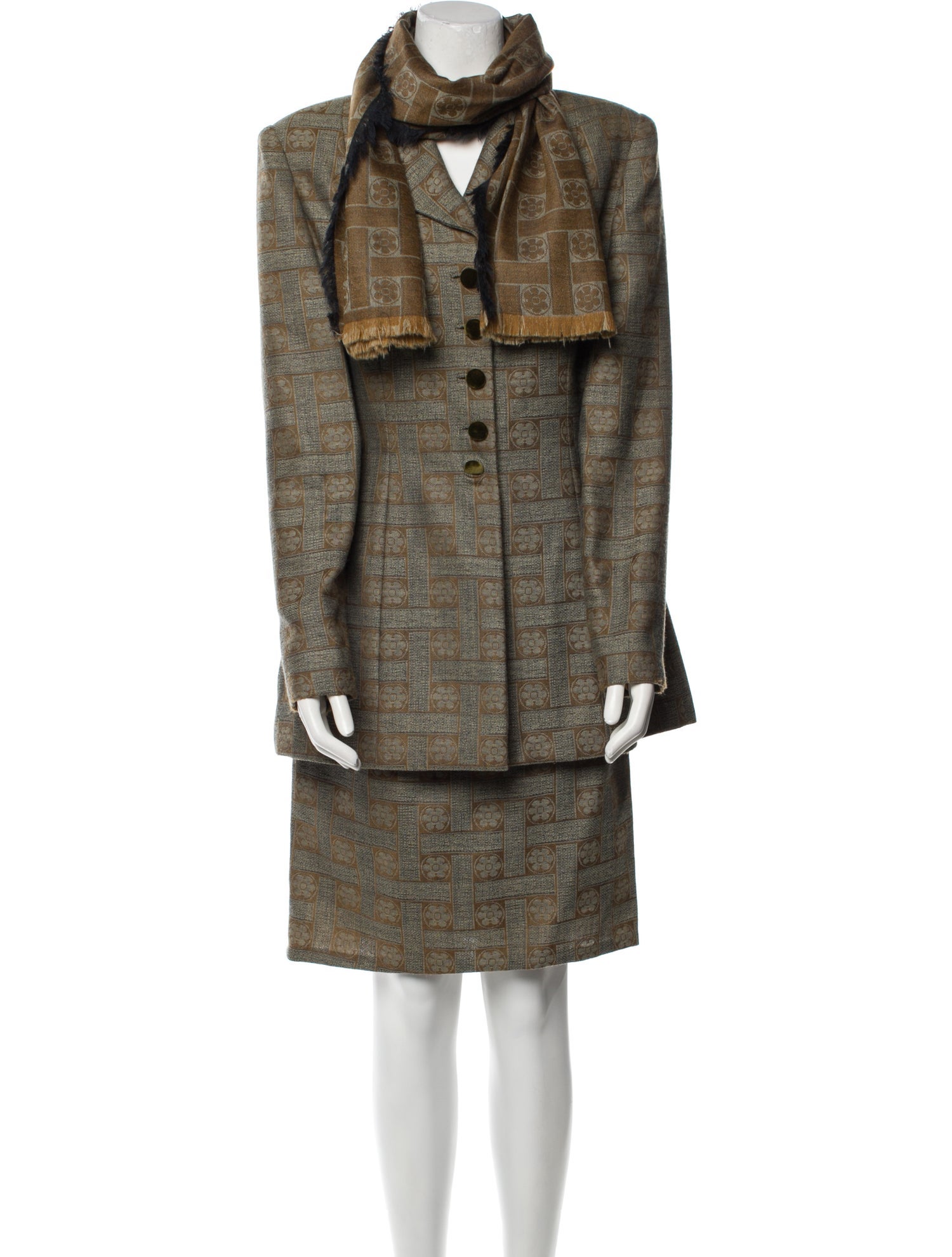 Peggy Jennings Vintage Printed Skirt Suit