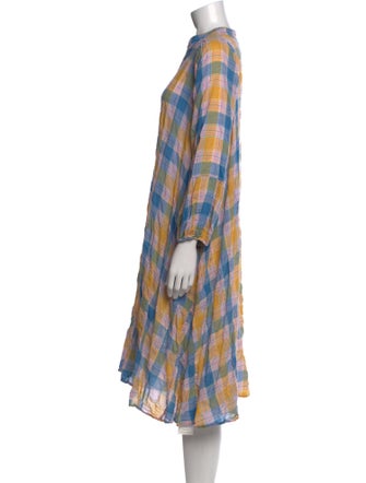 Pietsie Plaid Print Midi Length Dress