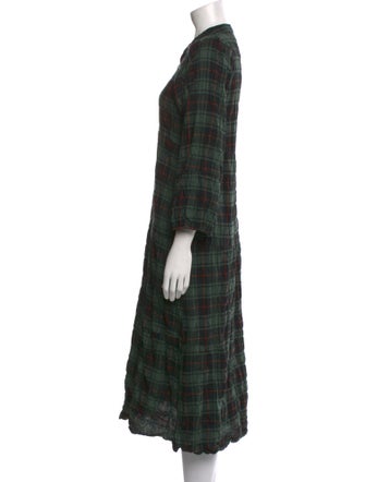 Pietsie Plaid Print Midi Length Dress